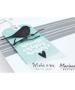 Marianne Design – Giftwrapping – Karin’s bird, hearts & tag
