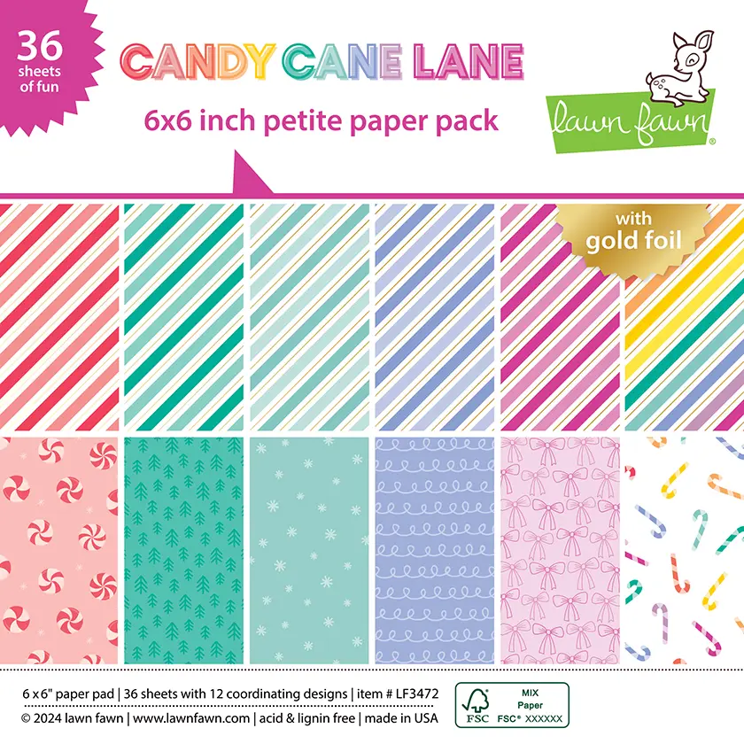 Lawn Fawn – candy cane lane petite paper pack LF3472 CandyCaneLanePetitePaperPack sml