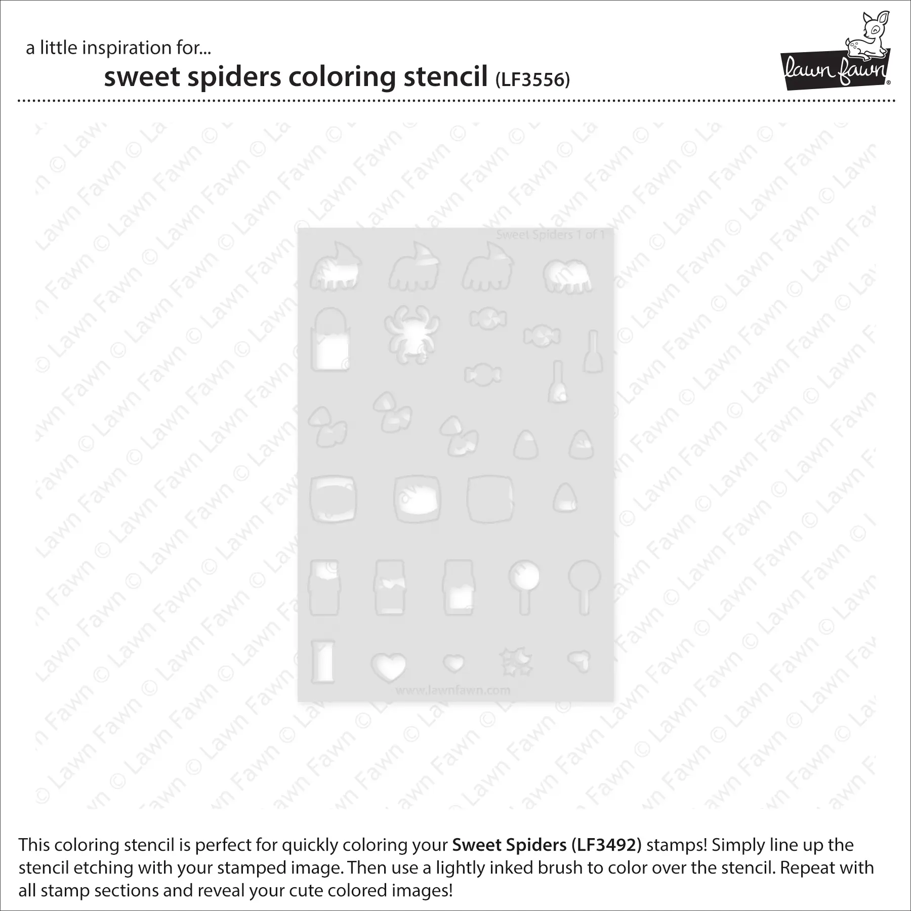 Lawn Fawn – sweet spiders coloring stencil LF3556 SweetSpidersColoringStencil2 sml