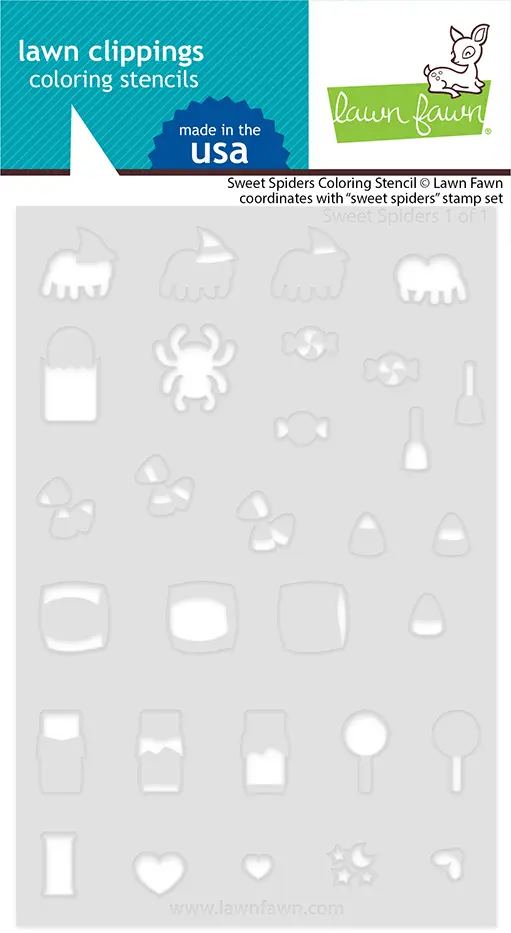 Lawn Fawn – sweet spiders coloring stencil LF3556 SweetSpidersColoringStencil sml