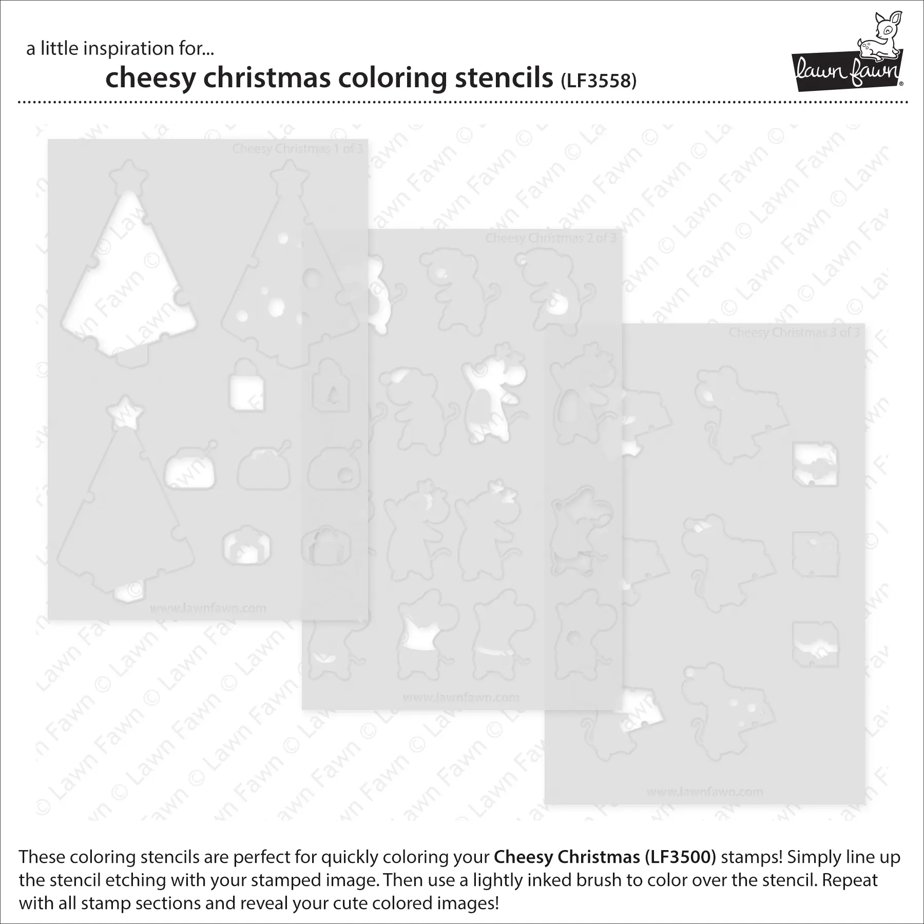 Lawn Fawn – cheesy christmas coloring stencils LF3558 CheesyChristmasColoringStencils2 sml