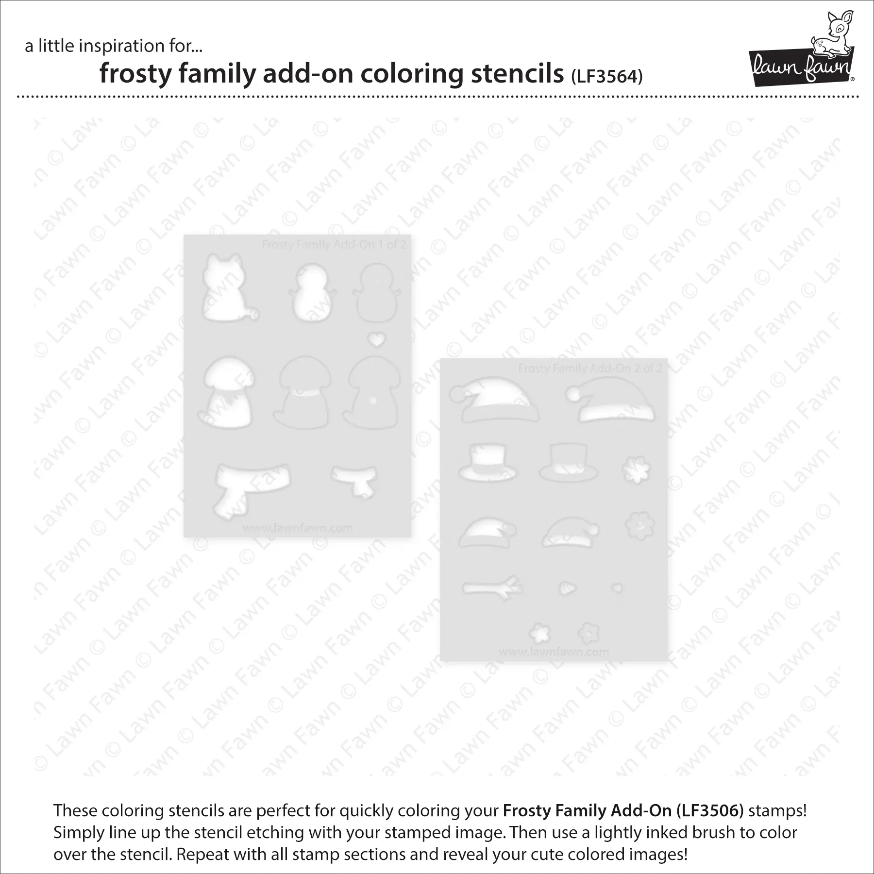Lawn Fawn – frosty family add-on coloring stencils LF3564 FrostyFamilyAddOnColoringStencils2 sml