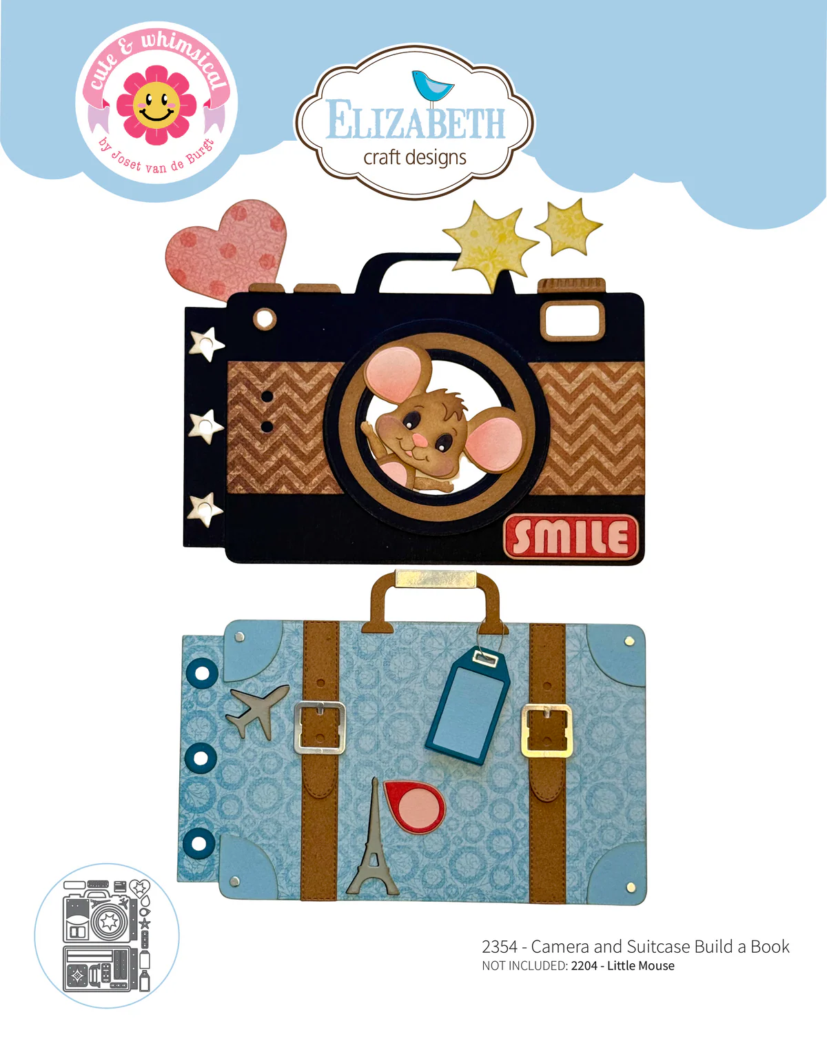 Elizabeth Craft Designs – Camera and Suitcase Build a Book 2354 01